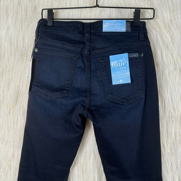 NEW 7 For All Mankind b(air) High Waist Super Skinny Jean Dark Wash Stretch 27 - Picture 5 of 10